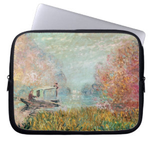 Claude Monet Boat Studio on the Seine Laptop Sleeve