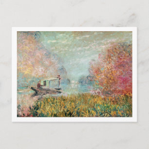 Claude Monet Boat Studio on the Seine Postcard