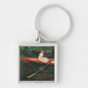 Claude Monet Boating on the river Epte Key Ring