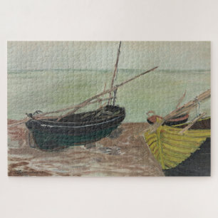 Claude Monet Boats on Étretat Beach Jigsaw Puzzle