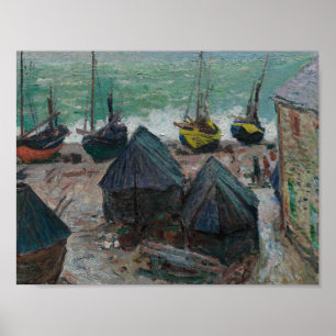 Claude Monet - Boats on the Beach at Etretat Poster
