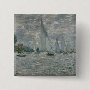 Claude Monet Boats, or Regatta at Argenteuil 15 Cm Square Badge