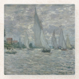 Claude Monet Boats, or Regatta at Argenteuil Glass Coaster