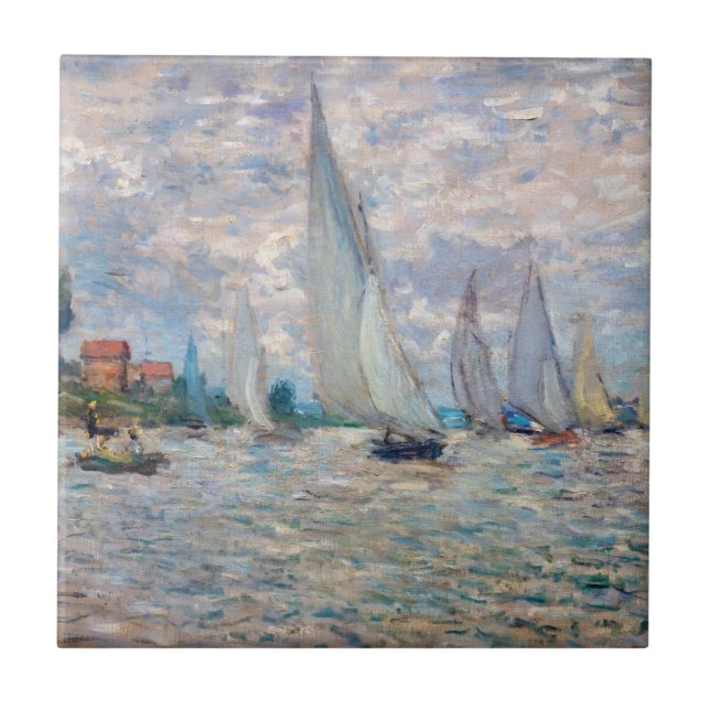 Claude Monet - Boats Regatta at Argenteuil Ceramic Tile (Front)