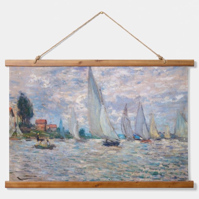 Claude Monet - Boats Regatta at Argenteuil Hanging Tapestry (Front)