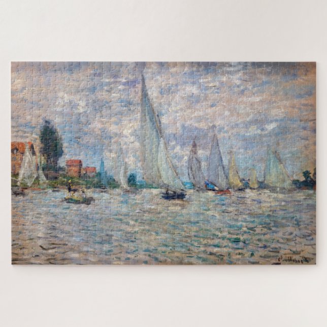 Claude Monet - Boats Regatta at Argenteuil Jigsaw Puzzle (Horizontal)