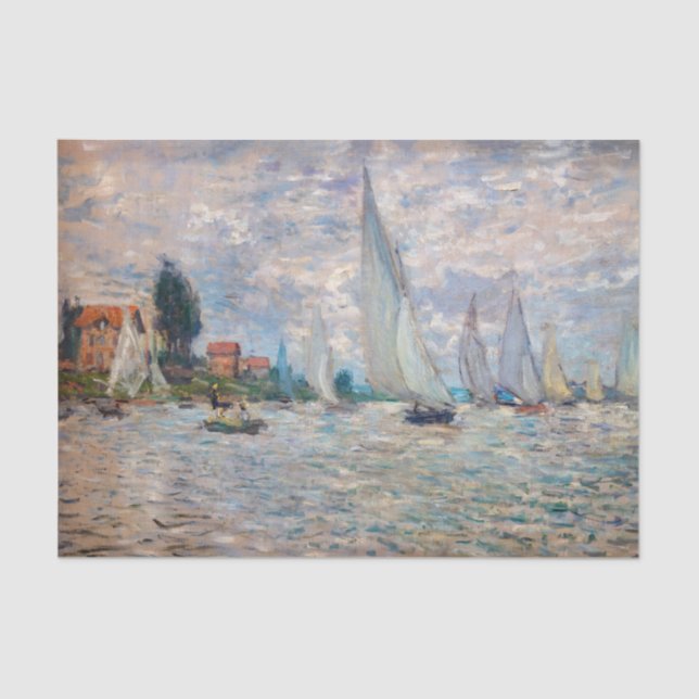 Claude Monet - Boats Regatta at Argenteuil Tissue Paper (Front)