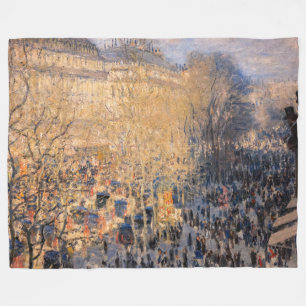 Claude Monet - Boulevard des Capucines in Paris Fleece Blanket