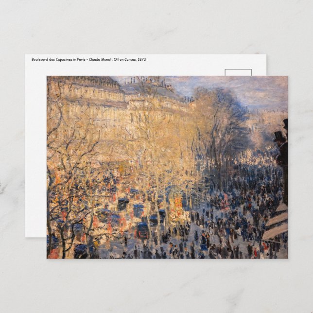 Claude Monet - Boulevard des Capucines in Paris Postcard (Front/Back)