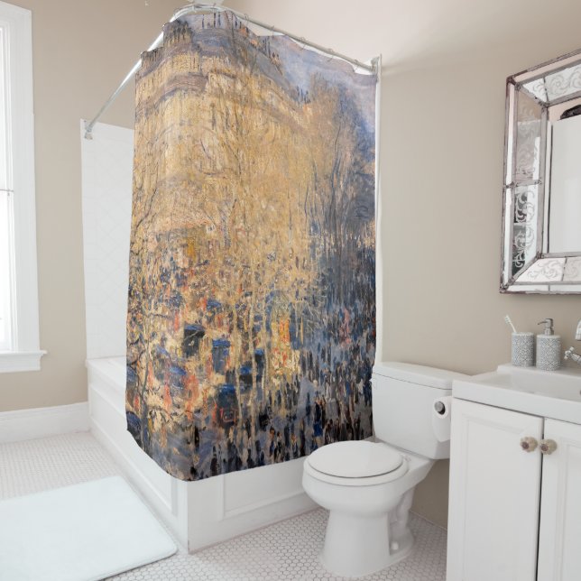 Claude Monet - Boulevard des Capucines in Paris Shower Curtain (In Situ)
