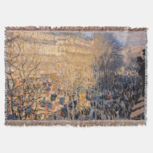 Claude Monet - Boulevard des Capucines in Paris Throw Blanket