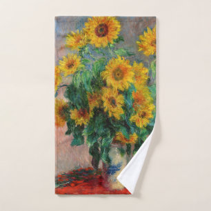 Claude Monet - Bouquet of Sunflowers Bath Towel Set