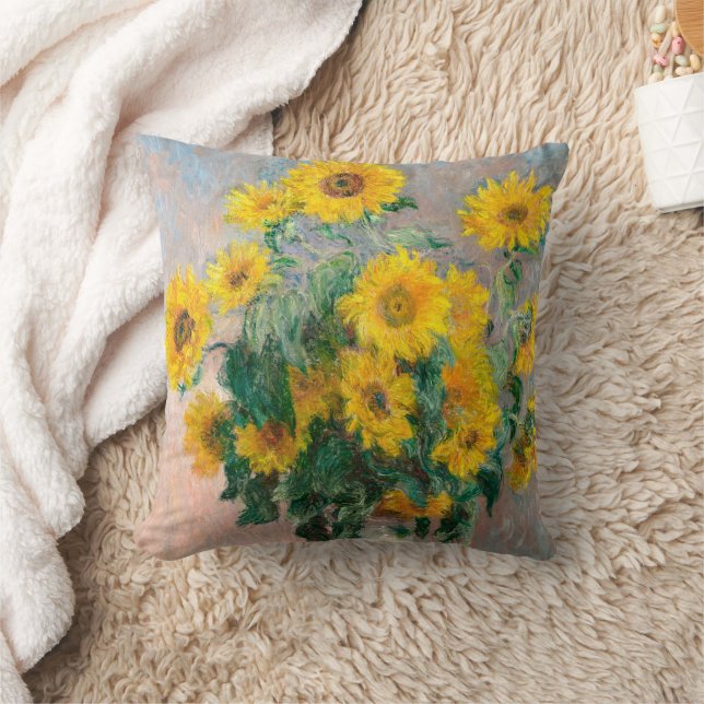 Claude Monet Bouquet of Sunflowers Cushion (Blanket)