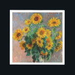 Claude Monet - Bouquet of Sunflowers Napkin<br><div class="desc">Bouquet of Sunflowers / Bouquet de tournesols - Claude Monet,  Oil on Canvas,  1881</div>
