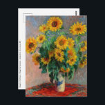 Claude Monet - Bouquet of Sunflowers Postcard<br><div class="desc">Bouquet of Sunflowers / Bouquet de tournesols - Claude Monet,  Oil on Canvas,  1881</div>