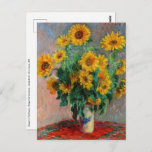 Claude Monet - Bouquet of Sunflowers Postcard<br><div class="desc">Bouquet of Sunflowers / Bouquet de tournesols - Claude Monet,  Oil on Canvas,  1881</div>