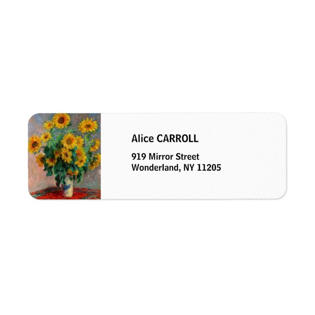 Claude Monet - Bouquet of Sunflowers Return Address Label (Front)