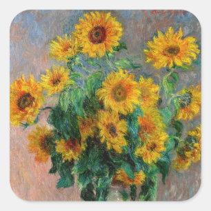Claude Monet - Bouquet of Sunflowers Square Sticker