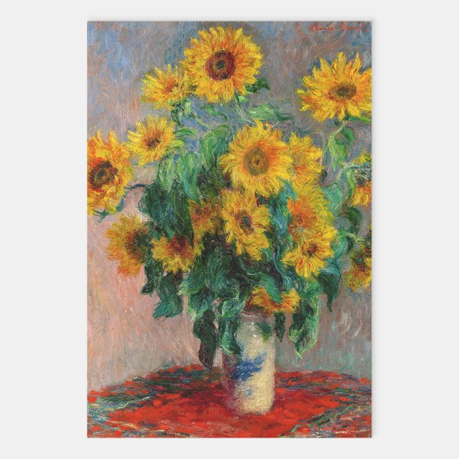Claude Monet - Bouquet of Sunflowers Wrapping Paper Sheet (Creator Uploaded)