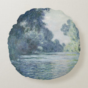 Claude Monet Branch of the Seine near Giverny Round Cushion
