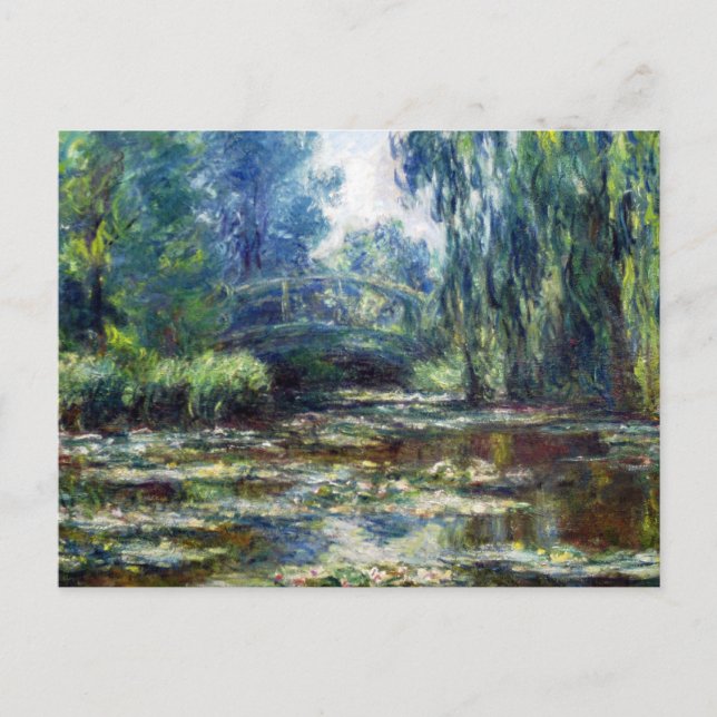 Claude Monet Bridge Over Water Lily Pond Postcard (Front)