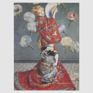 Claude Monet Camille in Red Japanese Kimono Art Tissue Paper