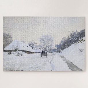 Claude Monet - Cart on the Snowy Road at Honfleur Jigsaw Puzzle
