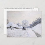 Claude Monet - Cart on the Snowy Road at Honfleur Postcard<br><div class="desc">A Cart on the Snowy Road at Honfleur / La Charrette,  route sous la neige a Honfleur - Claude Monet,  Oil on Canvas,  1867</div>