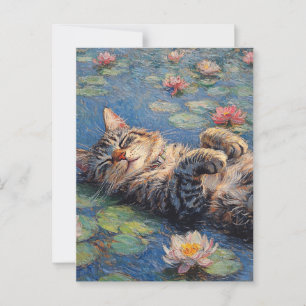Claude Monet Cat Vintage Postcard