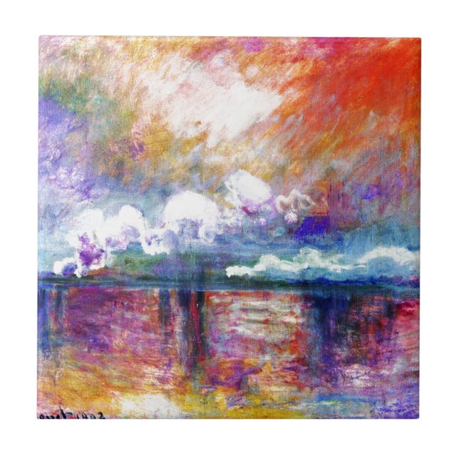 Claude Monet Charing Cross Bridge Tile (Front)