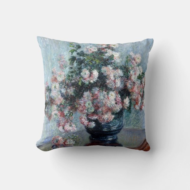 Claude Monet Chrysanthemums Cushion (Front)
