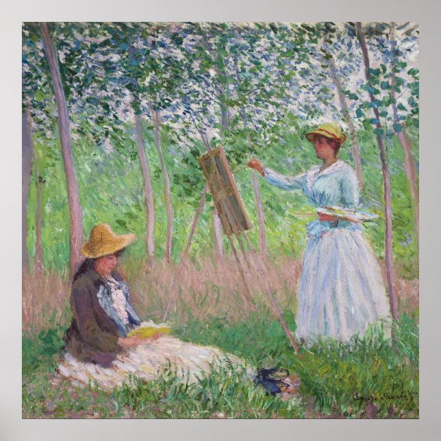 Claude Monet Classic Outdoor Painting and Reading Poster (Front)