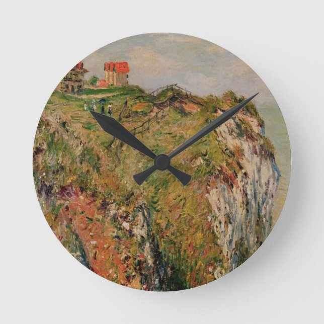 Claude Monet | Cliff at Dieppe, 1882 Round Clock (Front)