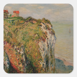 Claude Monet Cliff at Dieppe, 1882 Square Sticker