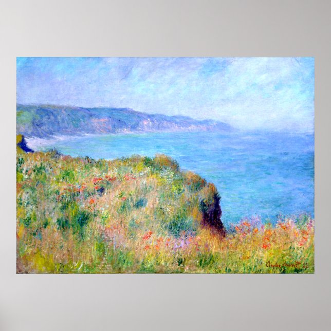 Claude Monet: Cliff Near Pourville Poster (Front)