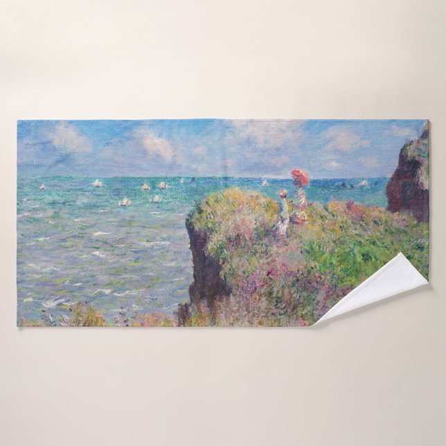 Claude Monet - Cliff Walk at Pourville Bath Towel Set (Bath Towel)