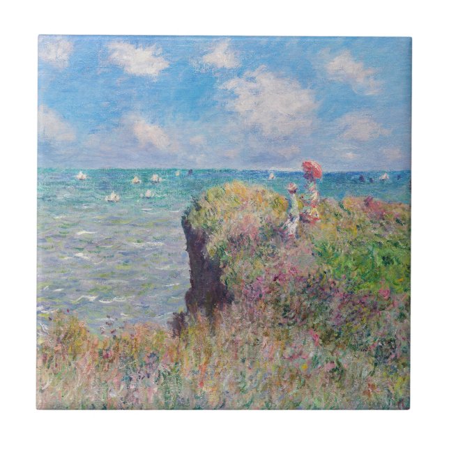 Claude Monet - Cliff Walk at Pourville Ceramic Tile (Front)