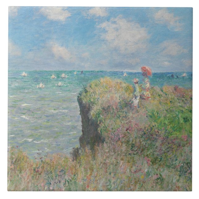 Claude Monet - Cliff Walk at Pourville Ceramic Tile (Front)