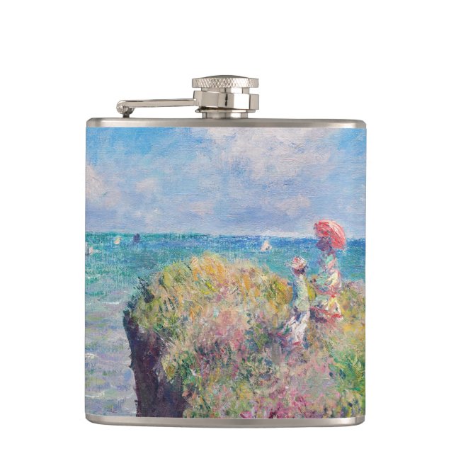 Claude Monet - Cliff Walk at Pourville Hip Flask (Front)