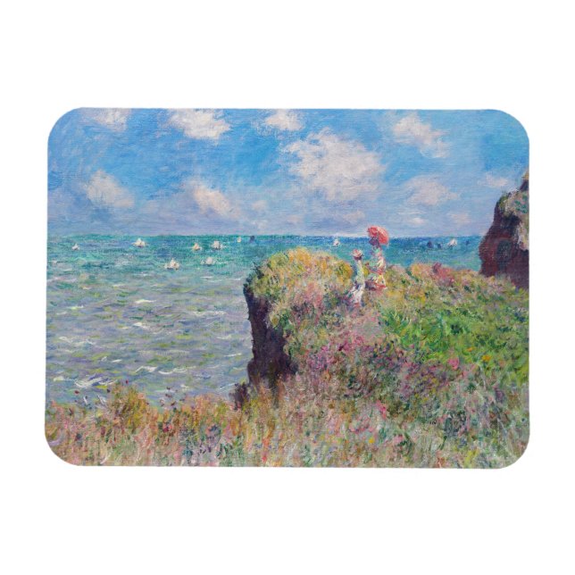 Claude Monet - Cliff Walk at Pourville Magnet (Horizontal)