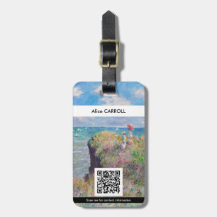Claude Monet - Cliff Walk at Pourville - QR Code Luggage Tag