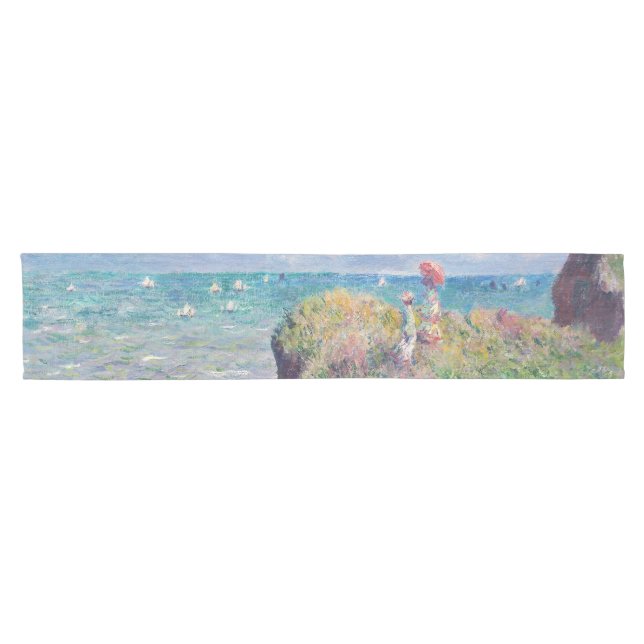 Claude Monet - Cliff Walk at Pourville Short Table Runner (Horizontal)