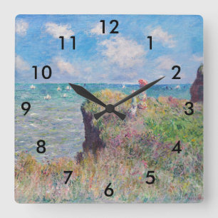 Claude Monet - Cliff Walk at Pourville Square Wall Clock