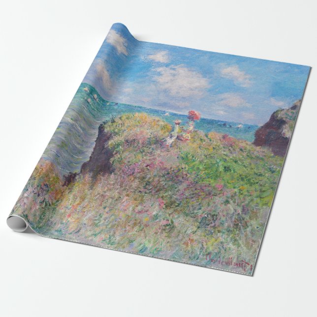 Claude Monet - Cliff Walk at Pourville Wrapping Paper (Unrolled)