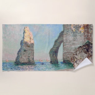 Claude Monet - Cliffs at Etretat Beach Towel