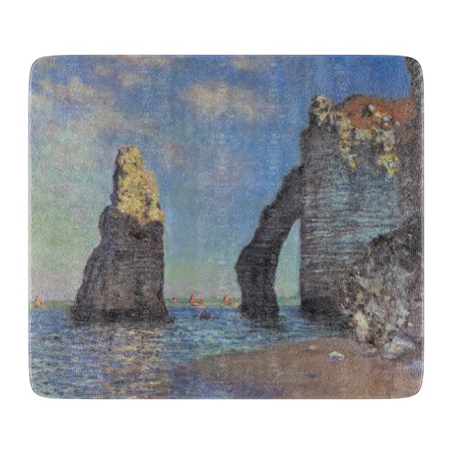 Claude Monet Cliffs at Etretat Impressionist Paint Cutting Board (Front)