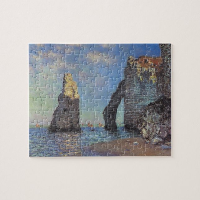 Claude Monet Cliffs at Etretat Impressionist Paint Jigsaw Puzzle (Horizontal)