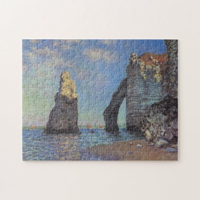 Claude Monet Cliffs at Etretat Impressionist Paint Jigsaw Puzzle (Horizontal)