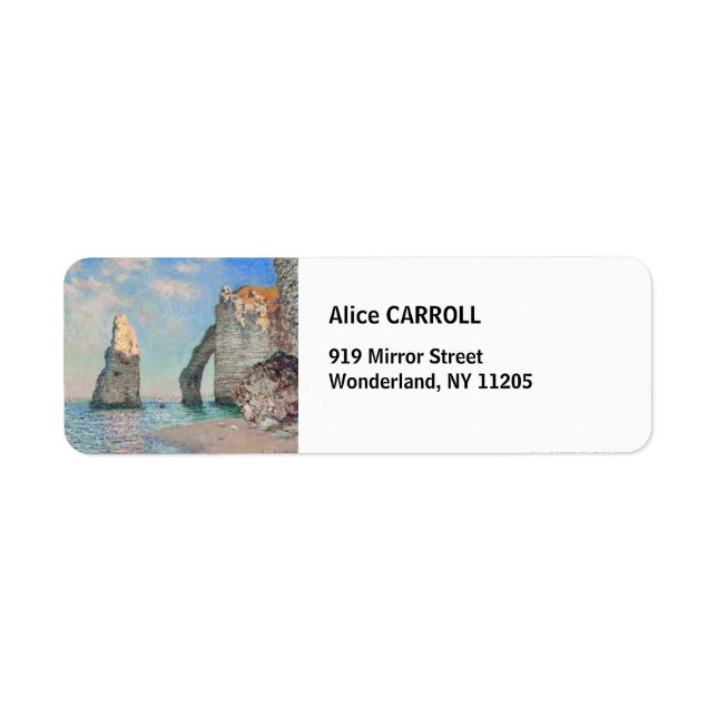 Claude Monet - Cliffs at Etretat Return Address Label (Front)