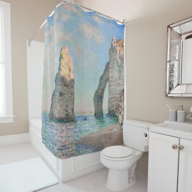 Claude Monet - Cliffs at Etretat Shower Curtain (In Situ)